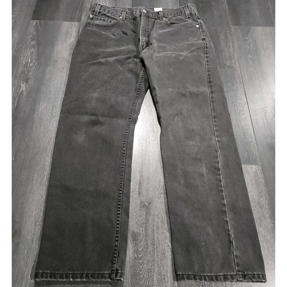 Vintage Levis 505 Jeans Men 36x30 Black Faded Paint Y2K Grunge‎ Straight Leg